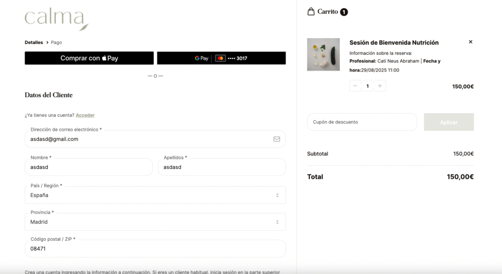 Proceso de pago optimizado para ecommerce con WordPress (tipo Shopify)