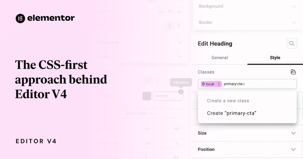 Nueva versión Elementor Editor V4 para CSS-first Nueva versión Elementor Editor V4 para CSS-first