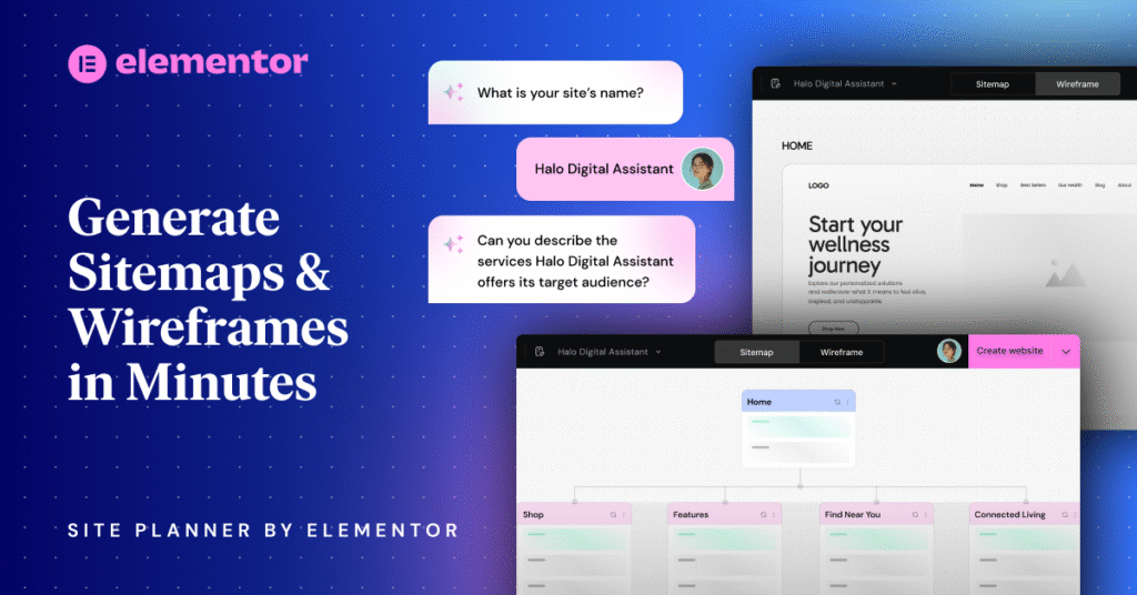 Site planner de Elementor con IA Site planner de Elementor con IA